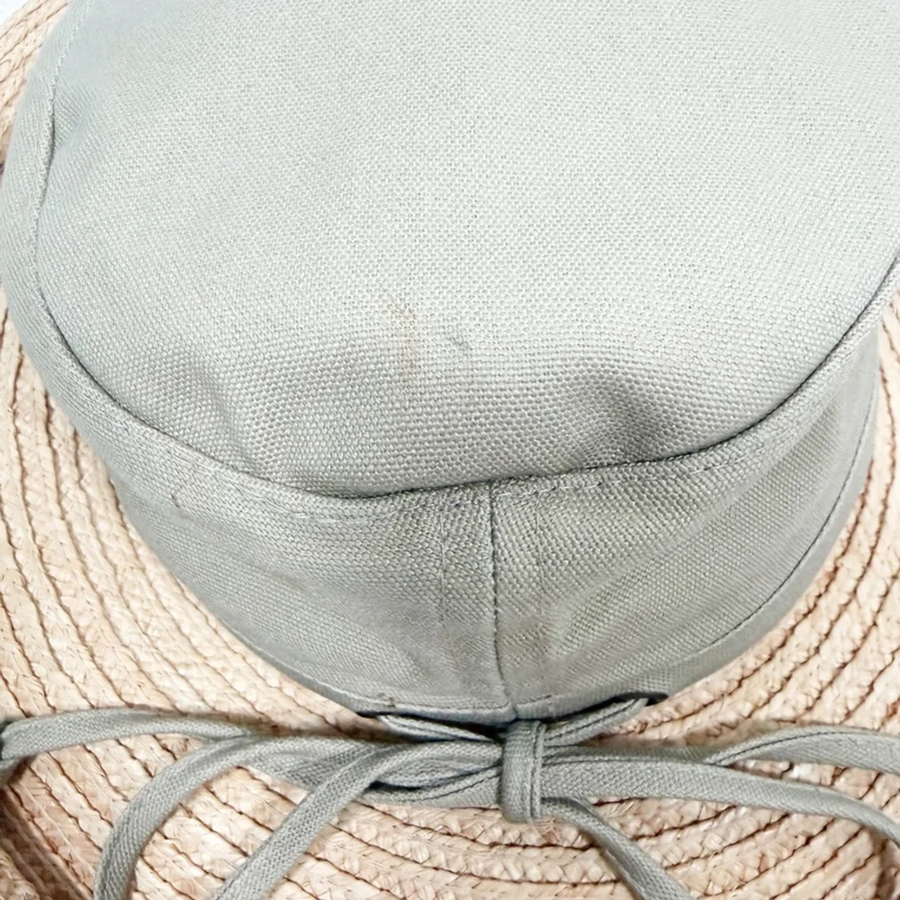 Scala Collection Wide Brim Sun Hat Olive Packable Drawstring Tie One Size OS